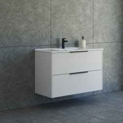 Dansani Mido+ Classic mbelst 101 cm, stribet sand mat m/ Amber vask