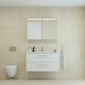 Dansani Mido+ Top spejlskab, 100 cm - Hvid mat