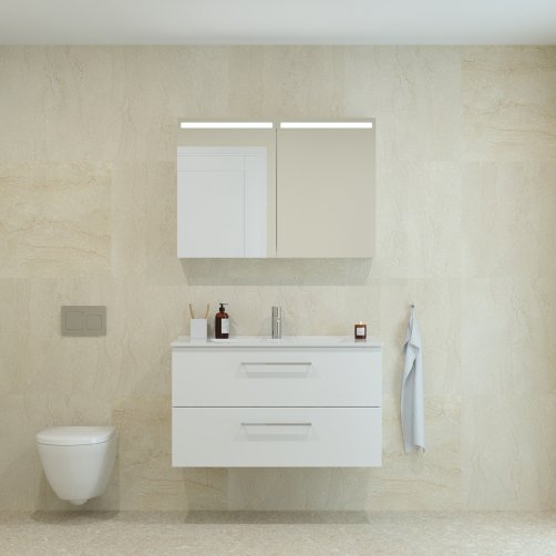 Dansani Mido+ Top spejlskab, 100 cm - Hvid mat