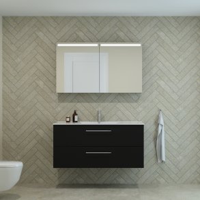 Dansani Mido+ Top spejlskab, 120 cm - Sort struktur