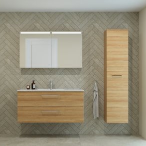 Dansani Mido+ Top spejlskab, 120 cm - Varm eg