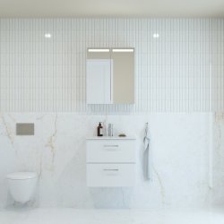 Dansani Mido+ Top spejlskab 60 cm - Hvid mat
