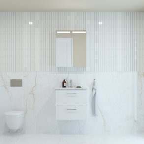 Dansani Mido+ Top spejlskab 60 cm - Hvid mat