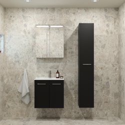 Dansani Mido+ Top Spejlskab 60 cm - Sort struktur