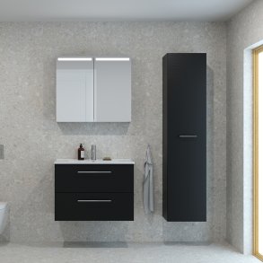 Dansani Mido+Top spejlskab 80 cm - Sort struktur