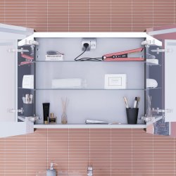 Dansani Mido+Top spejlskab 80 cm - Sort struktur