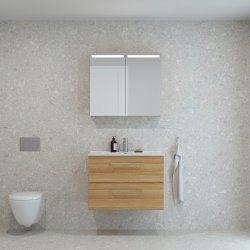 Dansani Mido+ Top spejlskab, 80 cm - Varm eg