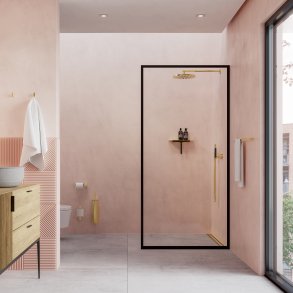 Glassline brusevg sort ramme 800 mm