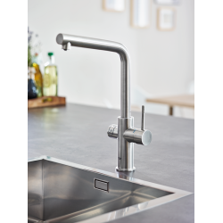 GROHE Blue Home Kkkenarmatur med kler starter kit. L-tud. Supersteel