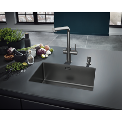 Grohe Red II Duo Armatur &amp; kedel L-tud boiler M EU. Brstet hard graphite