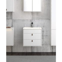 Gustavsberg Graphic m�bels�t 60 cm med 2 skuffer hvid
