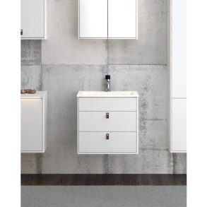 Gustavsberg Graphic m�bels�t 60 cm med 2 skuffer hvid