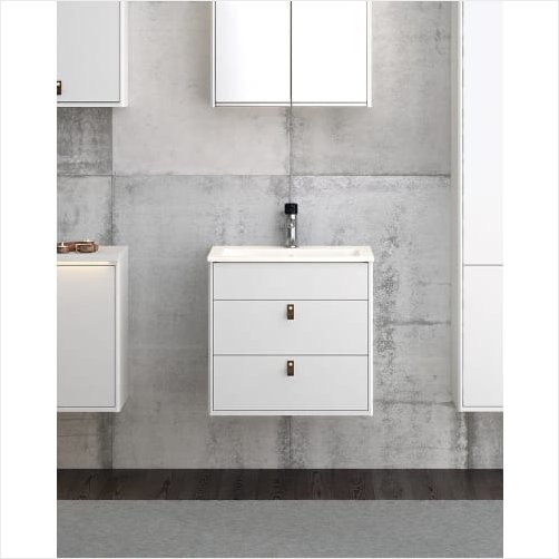 Gustavsberg Graphic m�bels�t 60 cm med 2 skuffer hvid