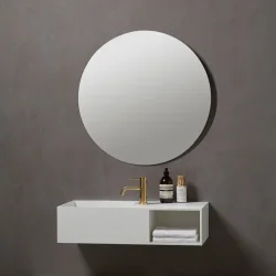 Loevschall Nibe rundt svvende spejl med bagbelysning, 80 cm 