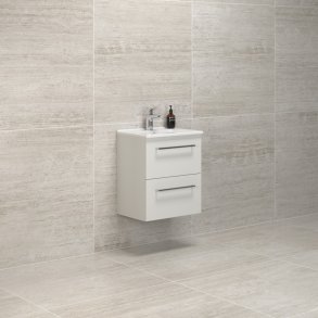 Dansani Mido+ 51 cm mbelpk. 2 skuffer, hvid mat m/ vask Amber Mini 