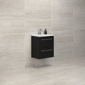 Dansani Mido+ 51 cm mbelpk. 2 skuffer, sort m/ vask Amber Mini 