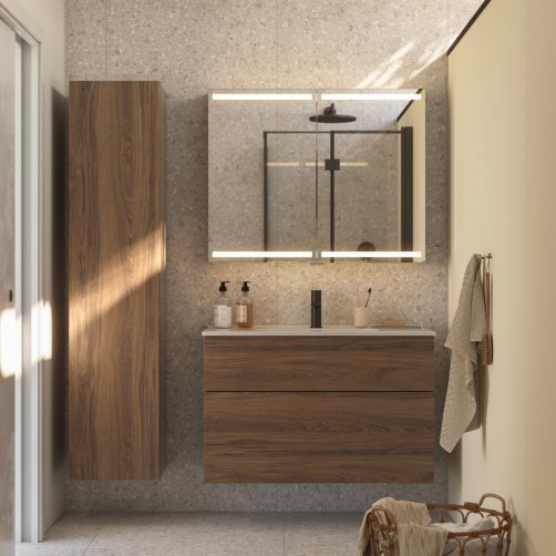 Dansani Luna h�jskab, 40x176 cm, venstre - Brun eg