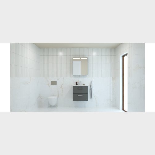 Dansani Mido+ Top spejlskab 60 - Gr� mat