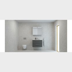 Dansani Mido+ Top Spejlskab Top, 80 cm - Gr� mat