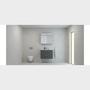Dansani Mido+ Top Spejlskab Top, 80 cm - Gr� mat