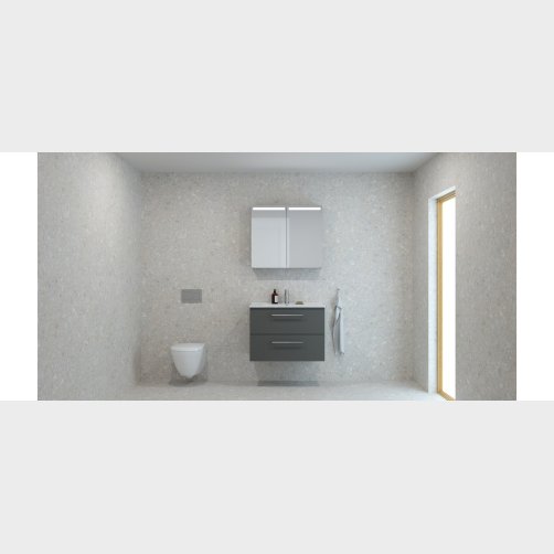 Dansani Mido+ Top Spejlskab Top, 80 cm - Gr� mat