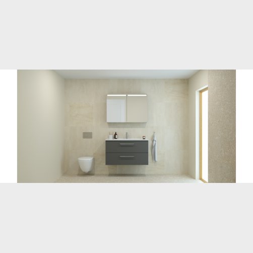 Dansani Mido+ Top spejlskab, 100 cm - Gr� mat