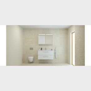Dansani Mido + Top spejlskab, 100 cm - Hvid blank