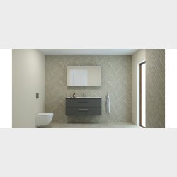 Dansani Mido+ Top spejlskab, 120 cm - Gr� mat