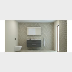 Dansani Mido+ Top spejlskab, 120 cm - Gr� mat