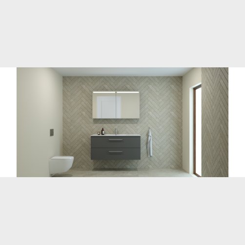 Dansani Mido+ Top spejlskab, 120 cm - Gr� mat