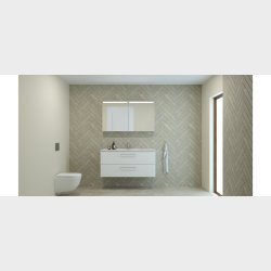 Dansani Mido+ Top Spejlskab, 120 cm - Hvid Blank
