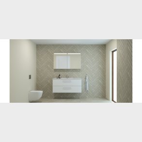 Dansani Mido+ Top Spejlskab, 120 cm - Hvid Blank