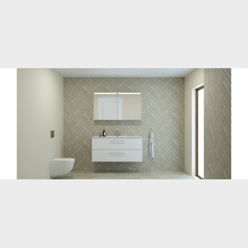 Dansani Mido+ Top Spejlskab, 120 cm - Hvid Blank