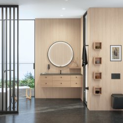 Dansani Moon spejl med LED-lys. 90 - Matsort 