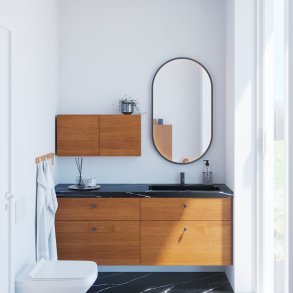 Dansani Moon ovalt spejl med LED-lys 60x105 - Matsort 