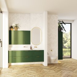 Dansani Moon ovalt spejl med LED-lys. 60x105 - Brstet messing 