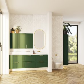 Dansani Moon ovalt spejl med LED-lys. 60x105 - Brstet messing 