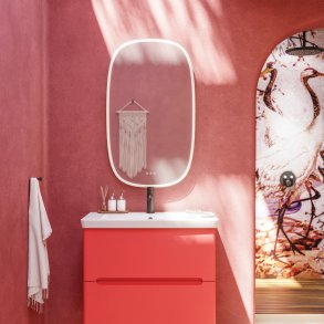 Dansani Squircle spejl med lys og lysstyring, og mulighed for anti-dug 