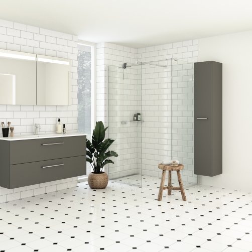 Dansani Mido+ H�jskab 175 cm gr� mat m/1 l�ge
