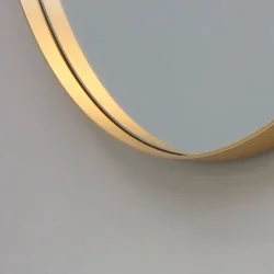 Sanibell Proline rundt spejl 80 p mat guld aluramme
