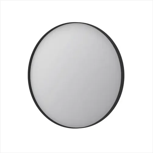 Sanibell Proline rundt spejl med matsort aluramme ø60cm