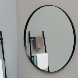 Sanibell Proline rundt spejl 120 p matsort aluramme