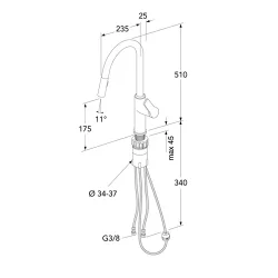 Gustavsberg Epic kkkenarmatur m/udtrkstud matsort