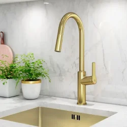 Gustavsberg Epic kkkenarmatur m/udtrkstud brstet messing