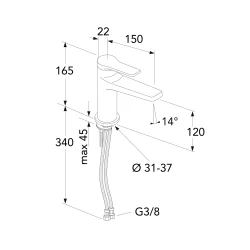 Gustavsberg Epic hndvaskarmatur brstet messing