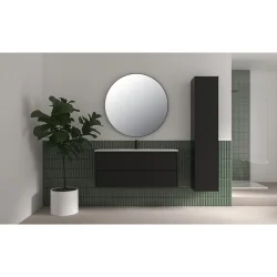 Sanibell Proline rundt spejl 100 p matsort aluramme