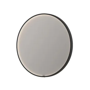 Sanibell Proline rundt spejl 80 med LED p matsort aluramme