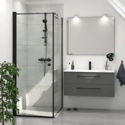 DANSANI Brusedr H:200*97-99 cm sort/klar