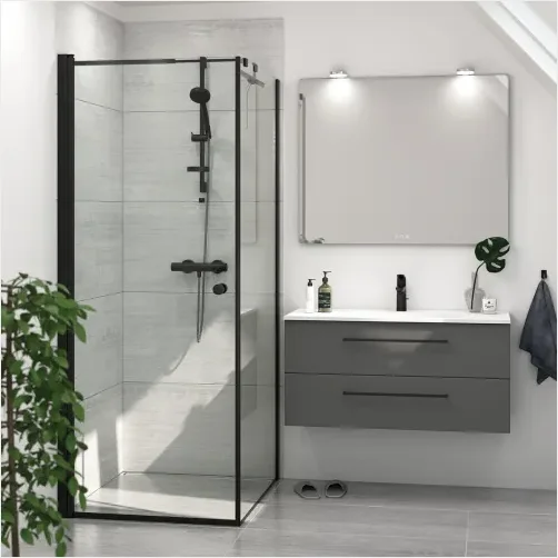 DANSANI Brused�r H:200*97-99 cm sort/klar