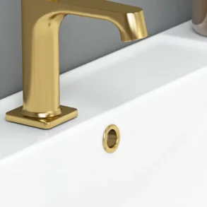 Dansani Overl�bsroset til porcel�nsvask, messing